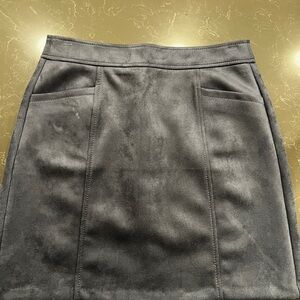 Navy Blue Suede Women's Skirt